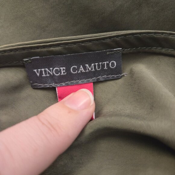 Vince Camuto Y2K Midi Slip Dress Light Olive Sleeveless Satin Minimalist NWT - Picture 7 of 9